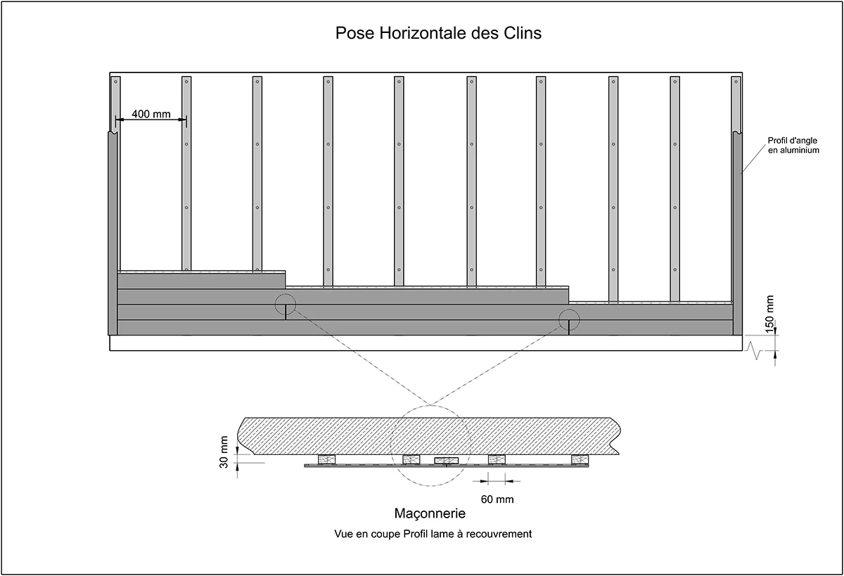 Vous souhaitez un bardage sans moulures de joint ? SCB a la solution.... 3 Pose bord à bord